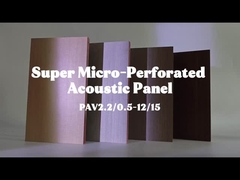 Painel acústico micro-perfurado com núcleo de alumínio e revestimento de madeira / acabamento laminado