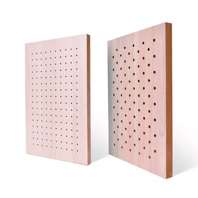 Estrutura de buraco redondo painéis de madeira perfurados acústicos 2400mm 0,9NRC CE FSC