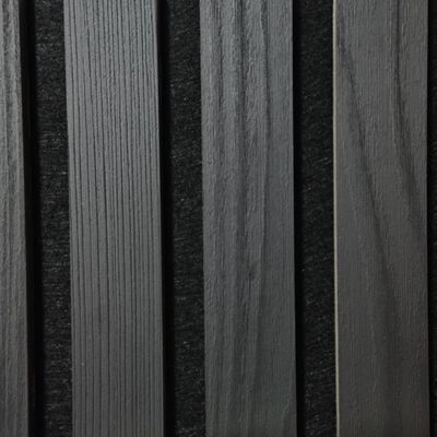 Panéis de madeira acústica de cor preta, de fibra de poliéster, MDF para decoração de hotéis