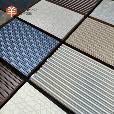 Painéis de parede de folheado em relevo 3D elegantes para design de interiores 2400mm